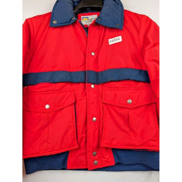 Vintage Field & Stream Jacket Men's Medium Red Windbreaker Collared Full-Zip - Picture 3 of 6